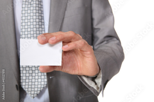 Photo: A blank business card A blank business card