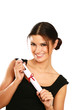 Beautiful woman student with diploma