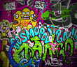 Graffiti wall urban art background. Grunge hip hop design