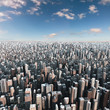 futuristic city, 3d digitally rendered illustration