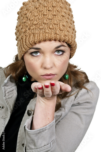 Photo: Woman Blowing a Kiss Woman Blowing a Kiss