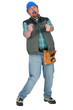 Tradesman pretending to drive