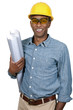 Photo: Construction Worker with Blueprints Construction Worker with Blueprints