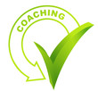 Vector: coaching sur symbole validé vert 3d coaching sur symbole validé vert 3d