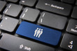 Blue network team keyboard key, business background