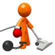 Orange Man Boxing Glove Ball and Chain