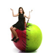 Tenage Woman with Swet and Sour Apple