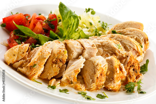 Photo: Grilled chicken breast and vegetables Grilled chicken breast and vegetables