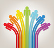 vector colorful symbols of people