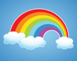 vector rainbow and clouds in the sky