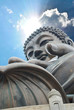 Giant Buddha sitting on lotusl. Hong Kong