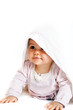 a little baby with a towel