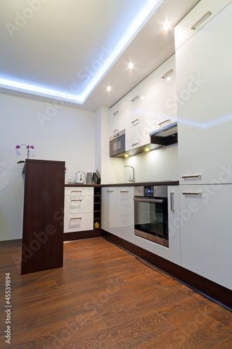 Photo: Modern white kitchen interior Modern white kitchen interior