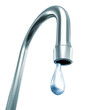 faucet with a drop, 3d image with work-path