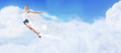Modern style dancer against blue sky
