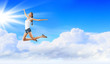 Modern style dancer against blue sky