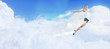 Modern style dancer against blue sky