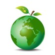 ベクター、地球の形の青リンゴ
