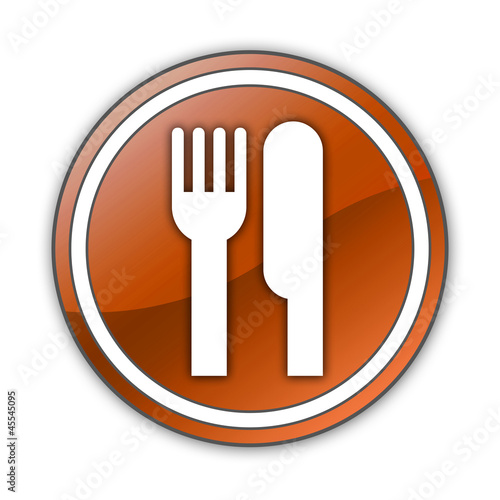 Illustration: Orange Glossy Button "Eatery / Restaurant" Orange Glossy Button "Eatery / Restaurant"