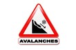 Panneau attention aux avalanches