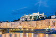 Salzach river on its way through Salzburg, Austria