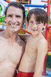 Father Son Man Boy Child Family at Water Park