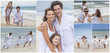 Family Montage Outside Beach Summer