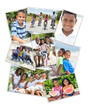 African American Families Montage Outside Summer