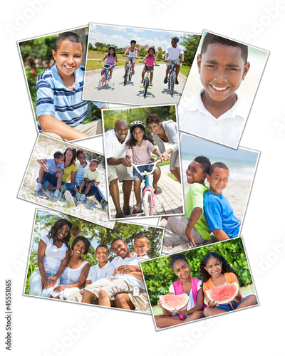 Photo: African American Families Montage Outside Summer African American Families Montage Outside Summer