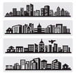 Vector: cities silhouette icon cities silhouette icon