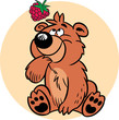Bear with raspberries