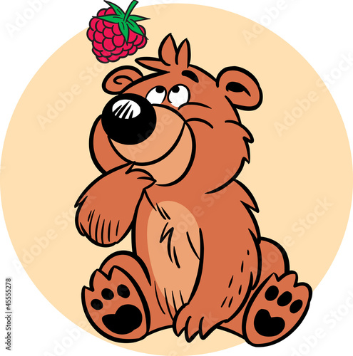 Vector: Bear with raspberries Bear with raspberries