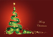 Tannenbaum aus Geschenkschleife und Sterne