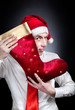 Photo: Christmas red stocking Christmas red stocking