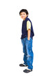 Smiling asian boy posing