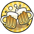 Two beer mug sign, vector illustration