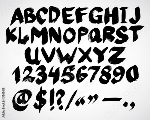 Vector: Alphabet letters. Hand drawn Vector Ink illustration Alphabet letters. Hand drawn Vector Ink illustration