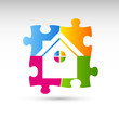 Vector: Logo maison puzzle Logo maison puzzle