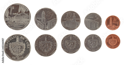 Photo: Cuban Convertible Pesos Isolated on White Cuban Convertible Pesos Isolated on White