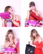 beautiful woman with christmas gifts