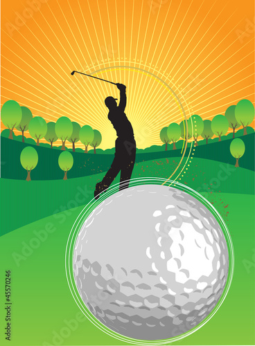 Vector: Playing golf Playing golf