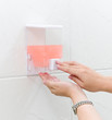 cleaning hand gel in a box ready to use by pumping