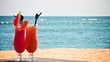 Fruit cocktail on the beach