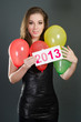 Beautiful woman at new years eve