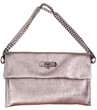 gold leather clutch bag with chain belt