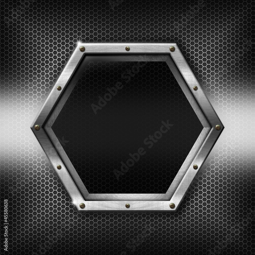 Illustration: Hexagons Metal Template with hexagonal metal frame Hexagons Metal Template with hexagonal metal frame