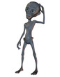 Alien in einer nachdenklichen Pose