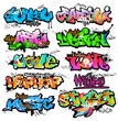 Graffiti wall vector urban art