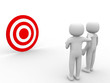 Illustration: Coach showing the right way to follow - 3d render Coach showing the right way to follow - 3d render