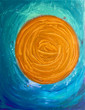 Abstract Circle. The oil painting.